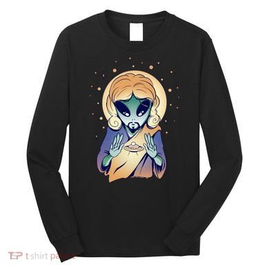 Alien Jesus Space Funny Long Sleeve Shirt