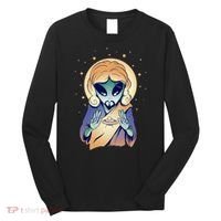 Alien Jesus Space Funny Long Sleeve Shirt thumb 0