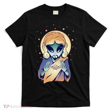 Alien Jesus Space Funny T-Shirt