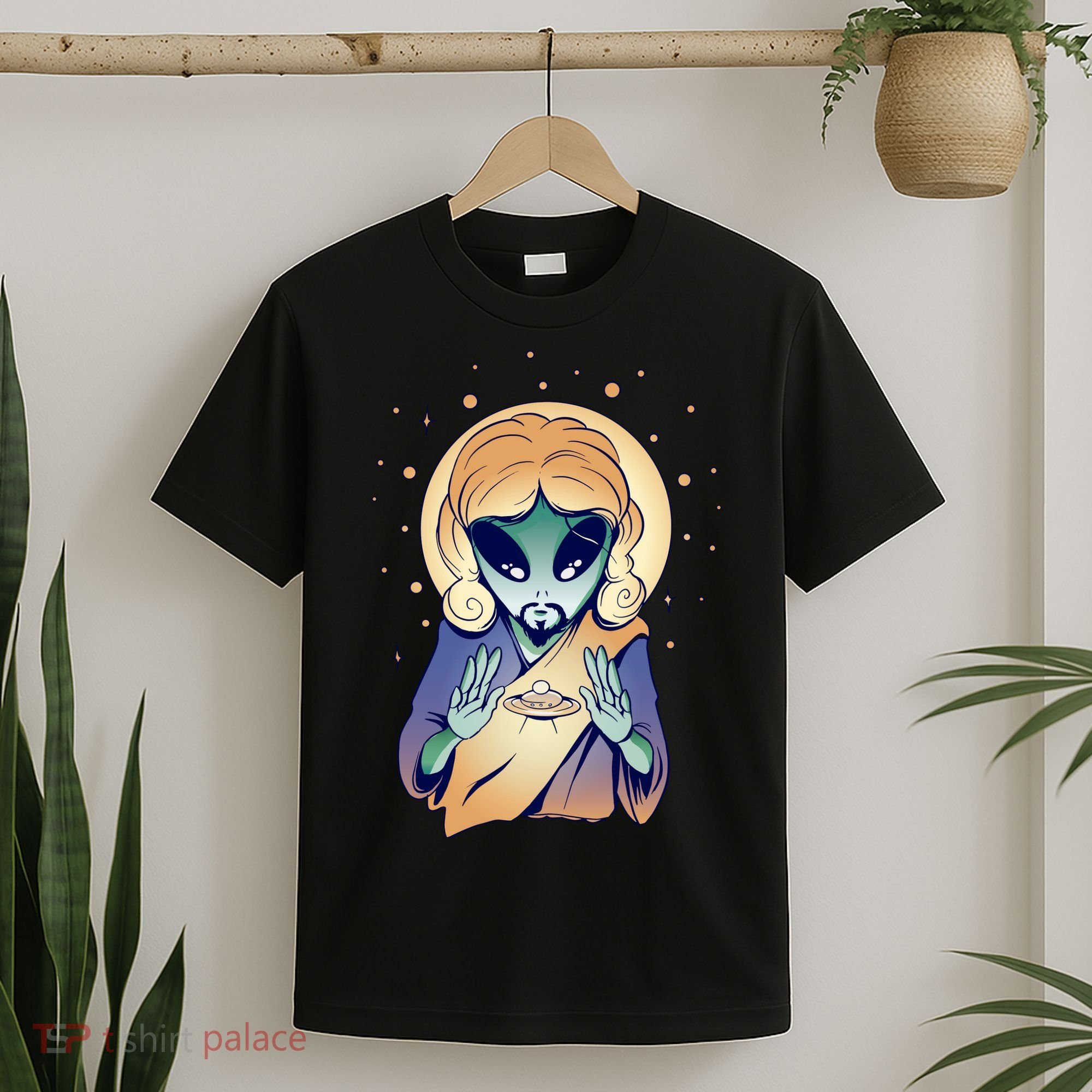 Alien Jesus Space Funny T-Shirt
