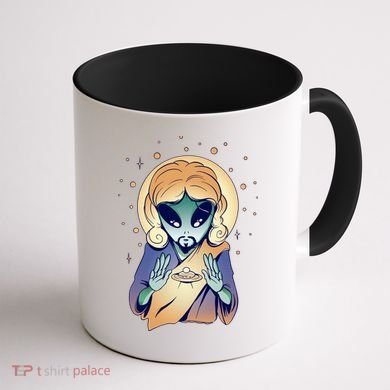 Alien Jesus Space Funny Coffee Mug back