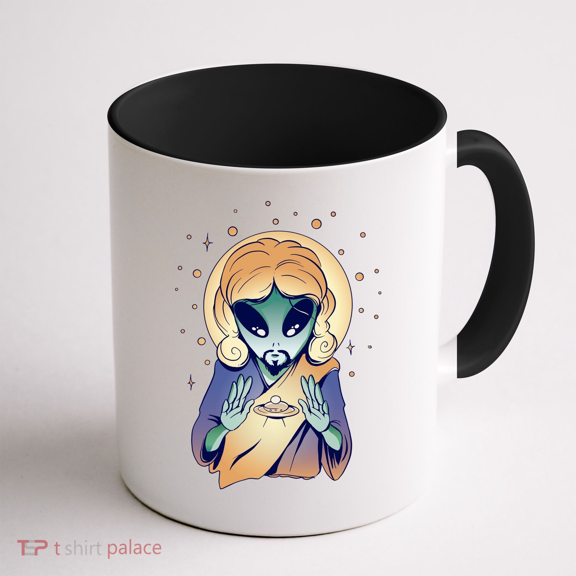 Alien Jesus Space Funny Coffee Mug