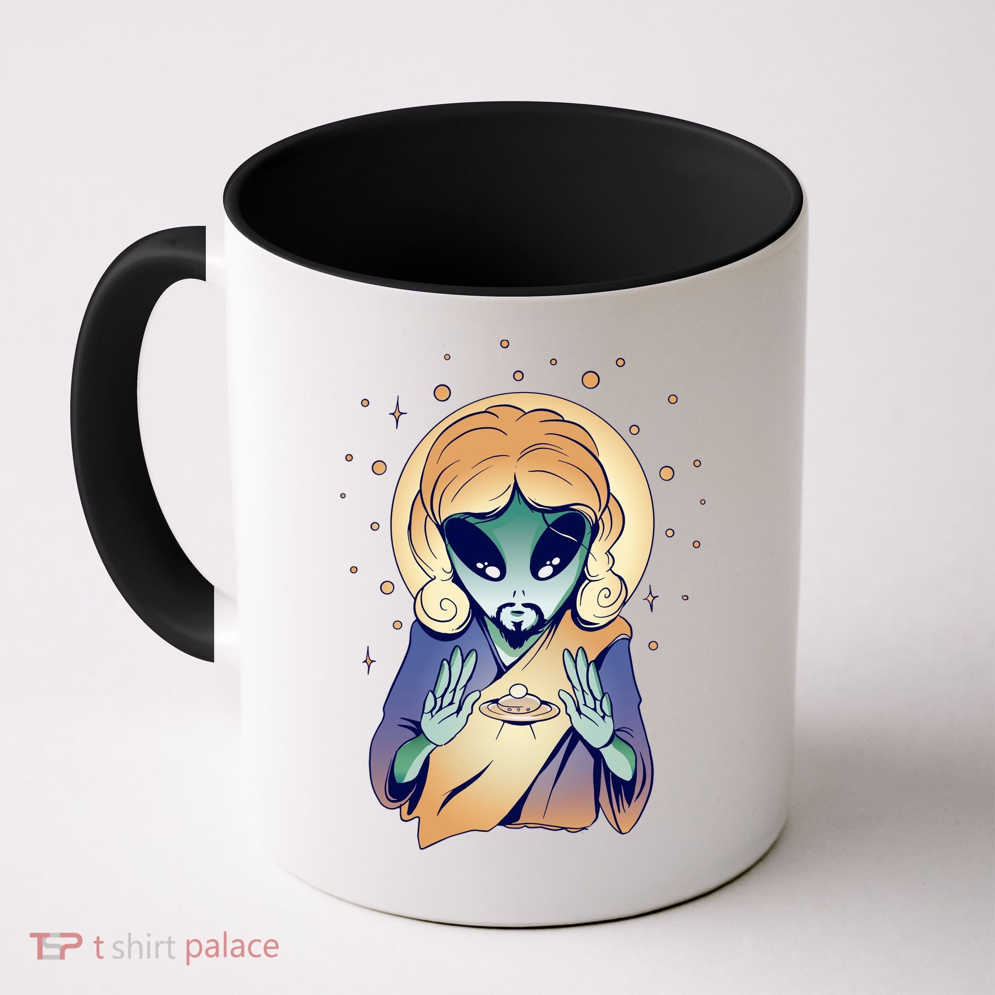 Alien Jesus Space Funny Coffee Mug