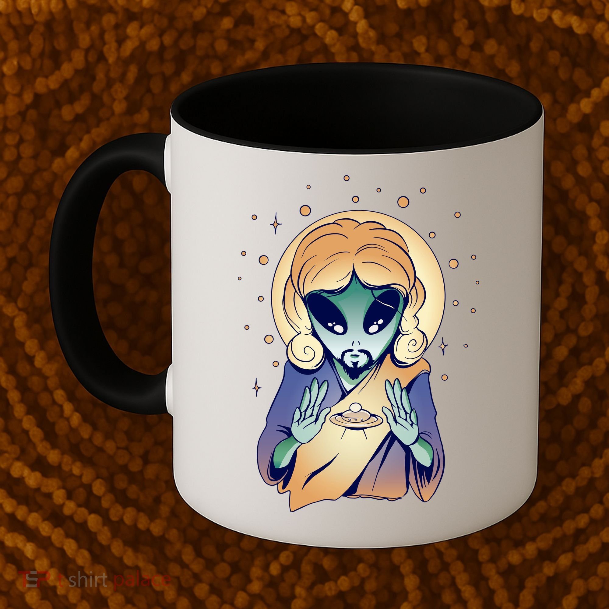 Alien Jesus Space Funny Coffee Mug