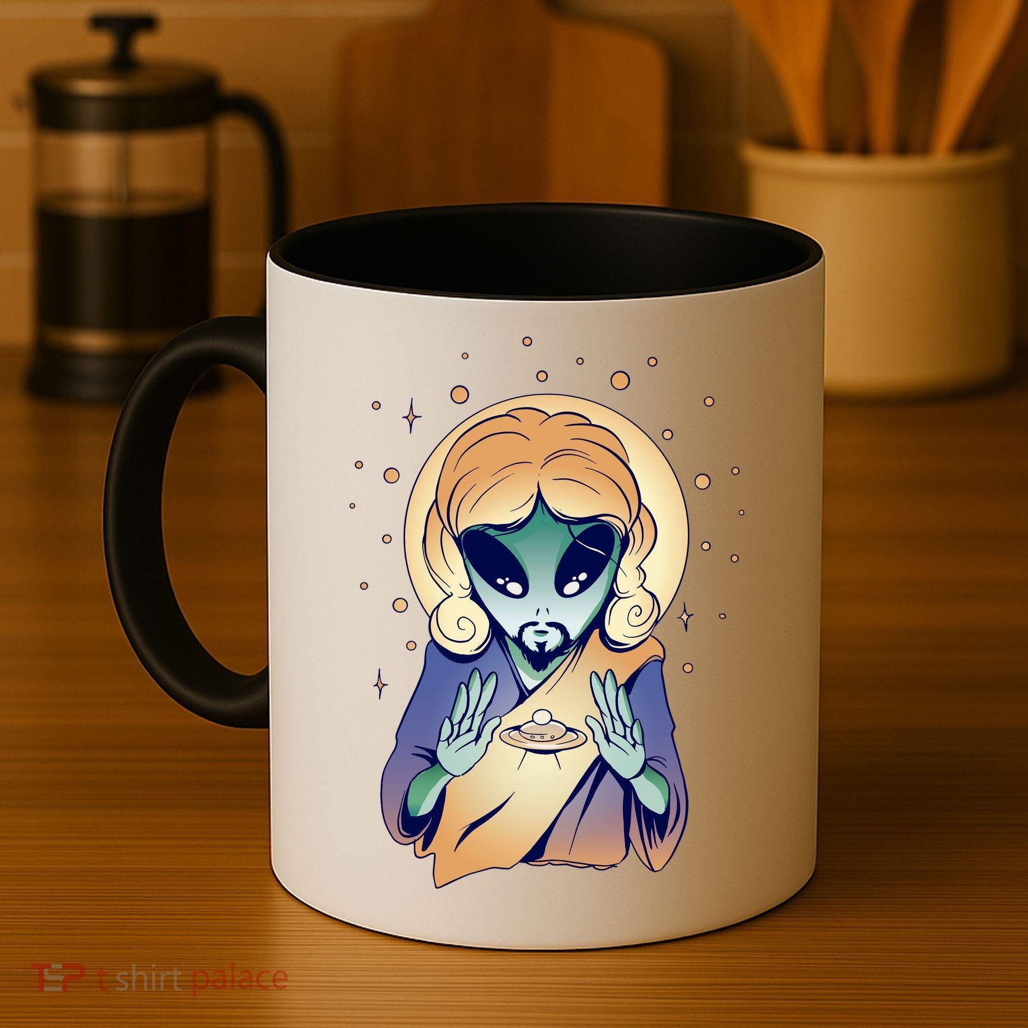 Alien Jesus Space Funny Coffee Mug