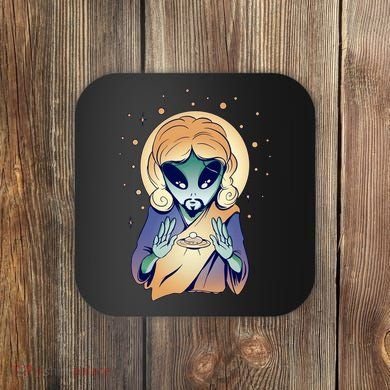 Alien Jesus Space Funny Coaster