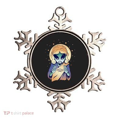 Alien Jesus Space Funny Ornament