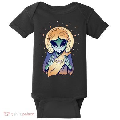 Alien Jesus Space Funny Baby Bodysuit