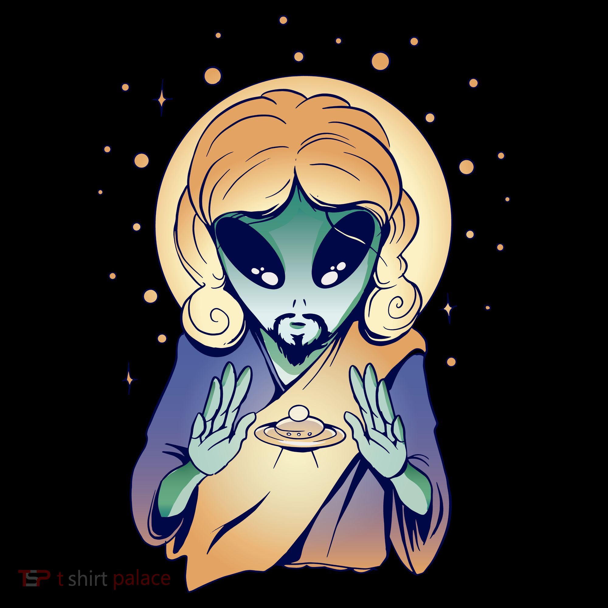 Alien Jesus Space Funny Baby Bodysuit