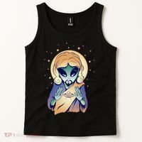 Alien Jesus Space Funny Tank Top thumb 2
