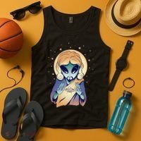Alien Jesus Space Funny Tank Top thumb 4