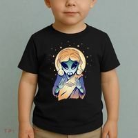 Alien Jesus Space Funny Toddler T-Shirt thumb 2