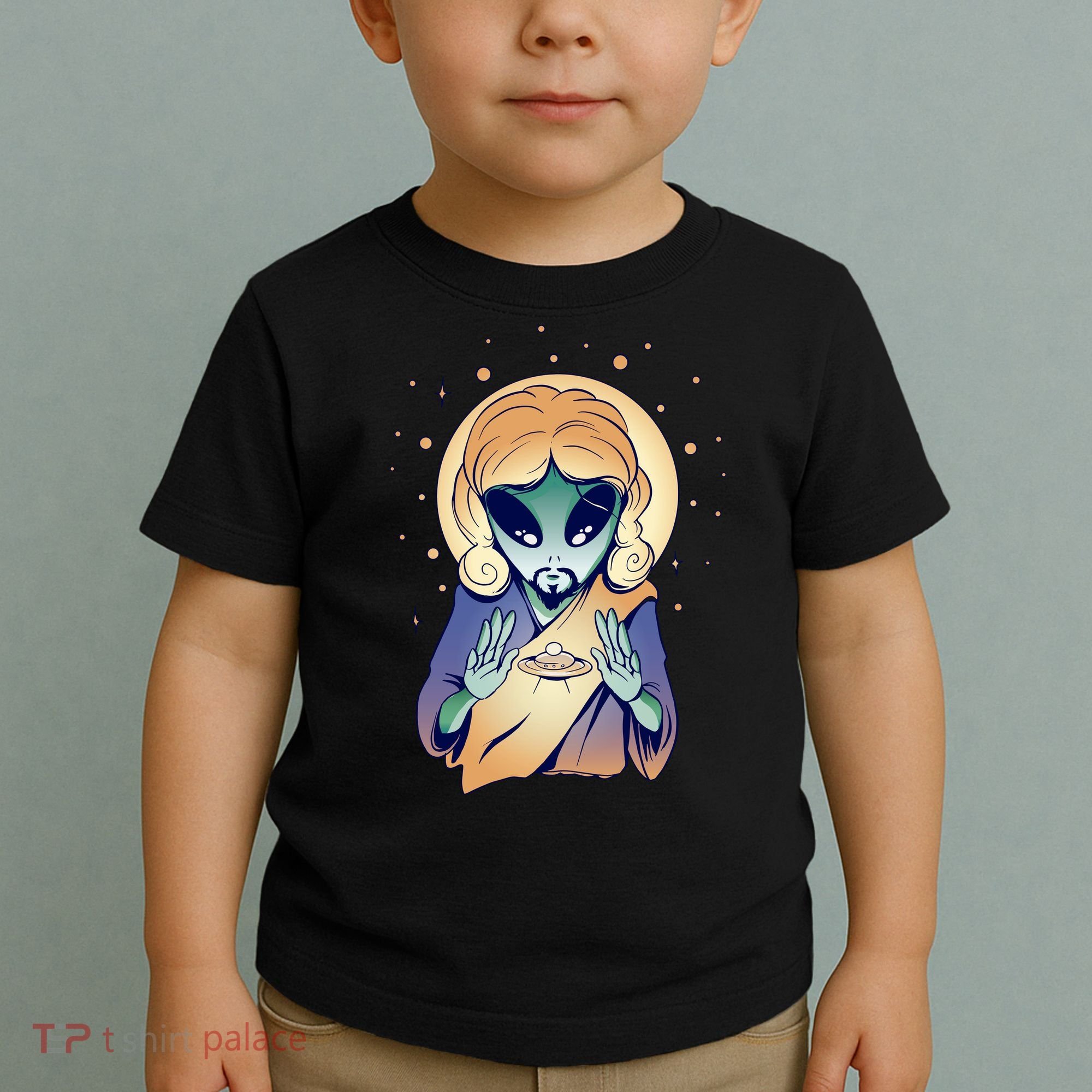Alien Jesus Space Funny Toddler T-Shirt