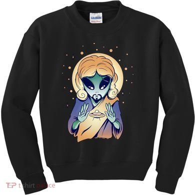 Alien Jesus Space Funny Kids Sweatshirt