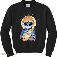 Alien Jesus Space Funny Kids Sweatshirt thumb 0