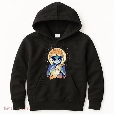 Alien Jesus Space Funny Kids Hoodie