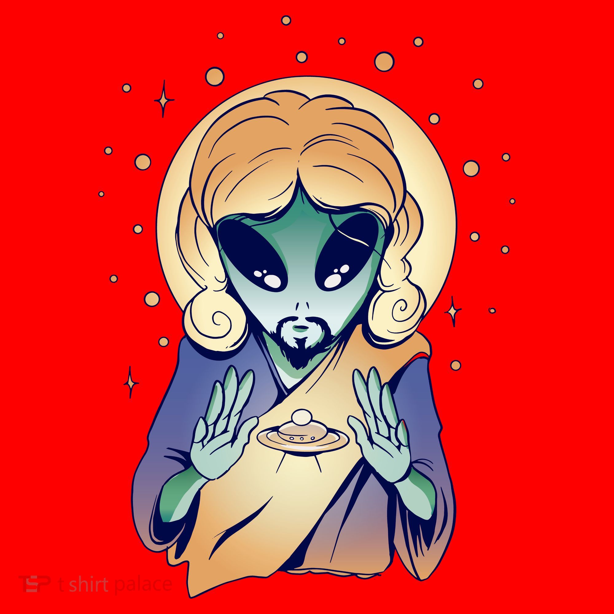 Alien Jesus Space Funny Santa Hat