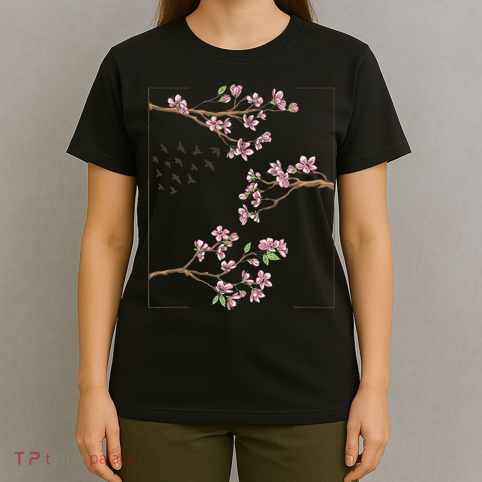 Aesthetic Japanese Style Cherry Blossom Tree Sakura Japan T-Shirt