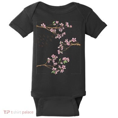 Aesthetic Japanese Style Cherry Blossom Tree Sakura Japan Baby Bodysuit