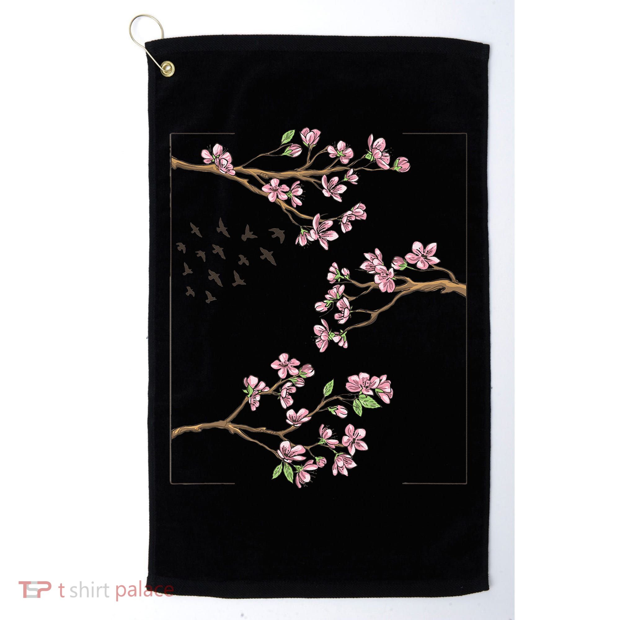 Aesthetic Japanese Style Cherry Blossom Tree Sakura Japan Golf Towel