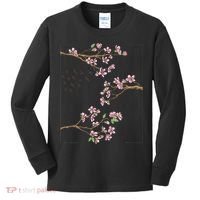 Aesthetic Japanese Style Cherry Blossom Tree Sakura Japan Kids Long Sleeve Shirt thumb 0