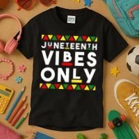 Awesome Juneteenth Shirt Juneteenth Vibes Only Independence Kids T-Shirt thumb 3