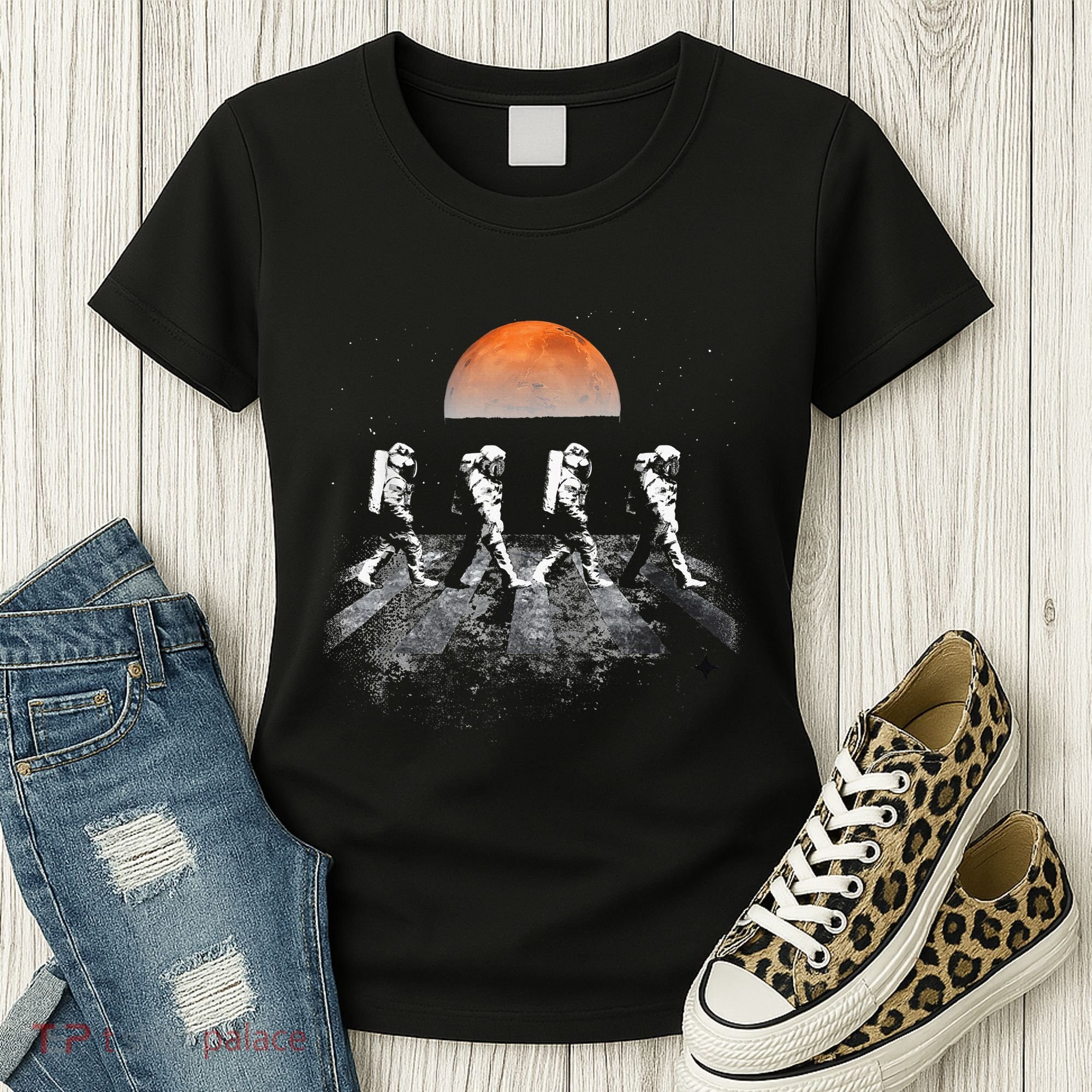 Astronauts Journey To Mars Astronauts In Walking In Space Women's T-Shirt