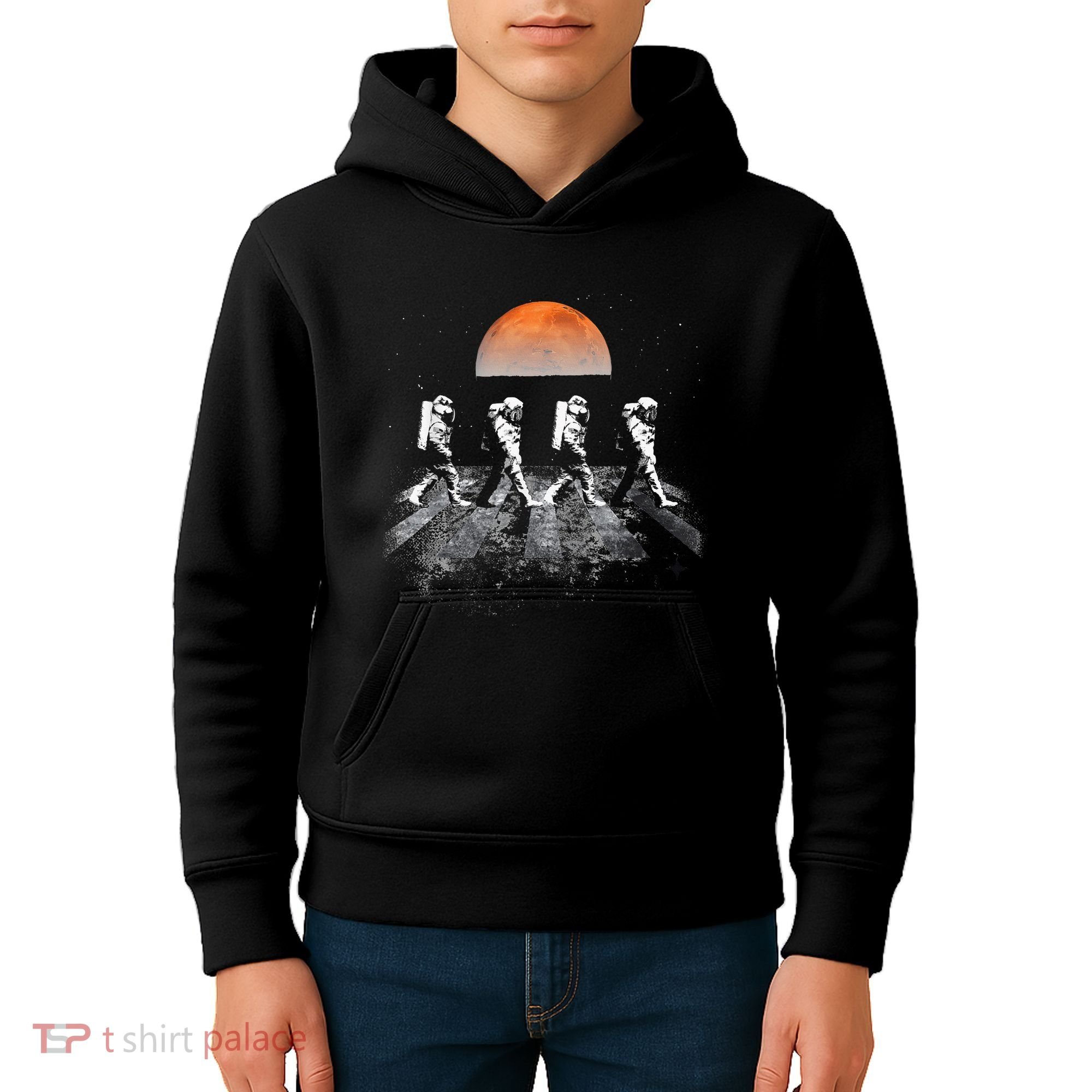 Astronauts Journey To Mars Astronauts In Walking In Space Kids Hoodie