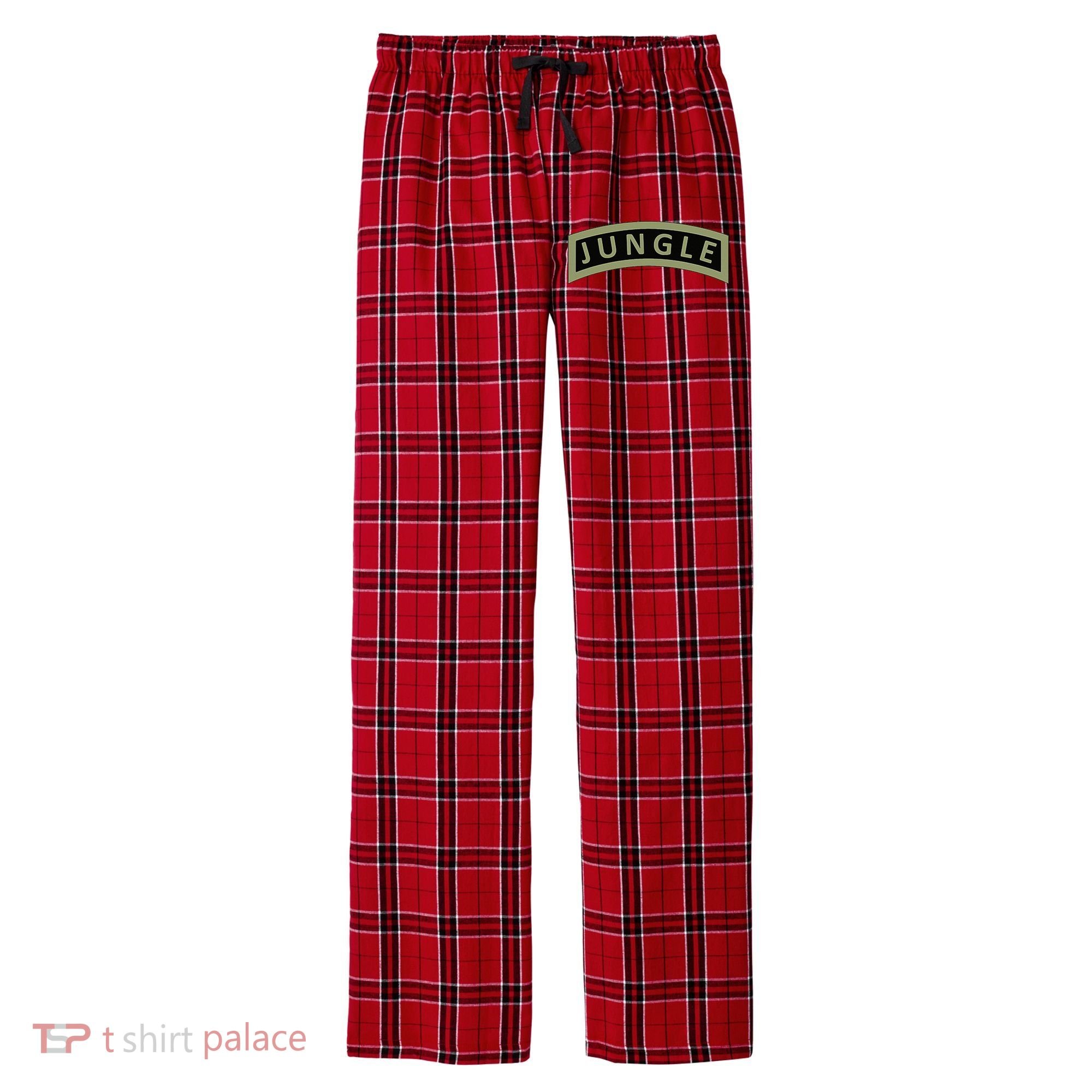 Army Jungle Tab Men's Flannel Plaid Pajama Pants