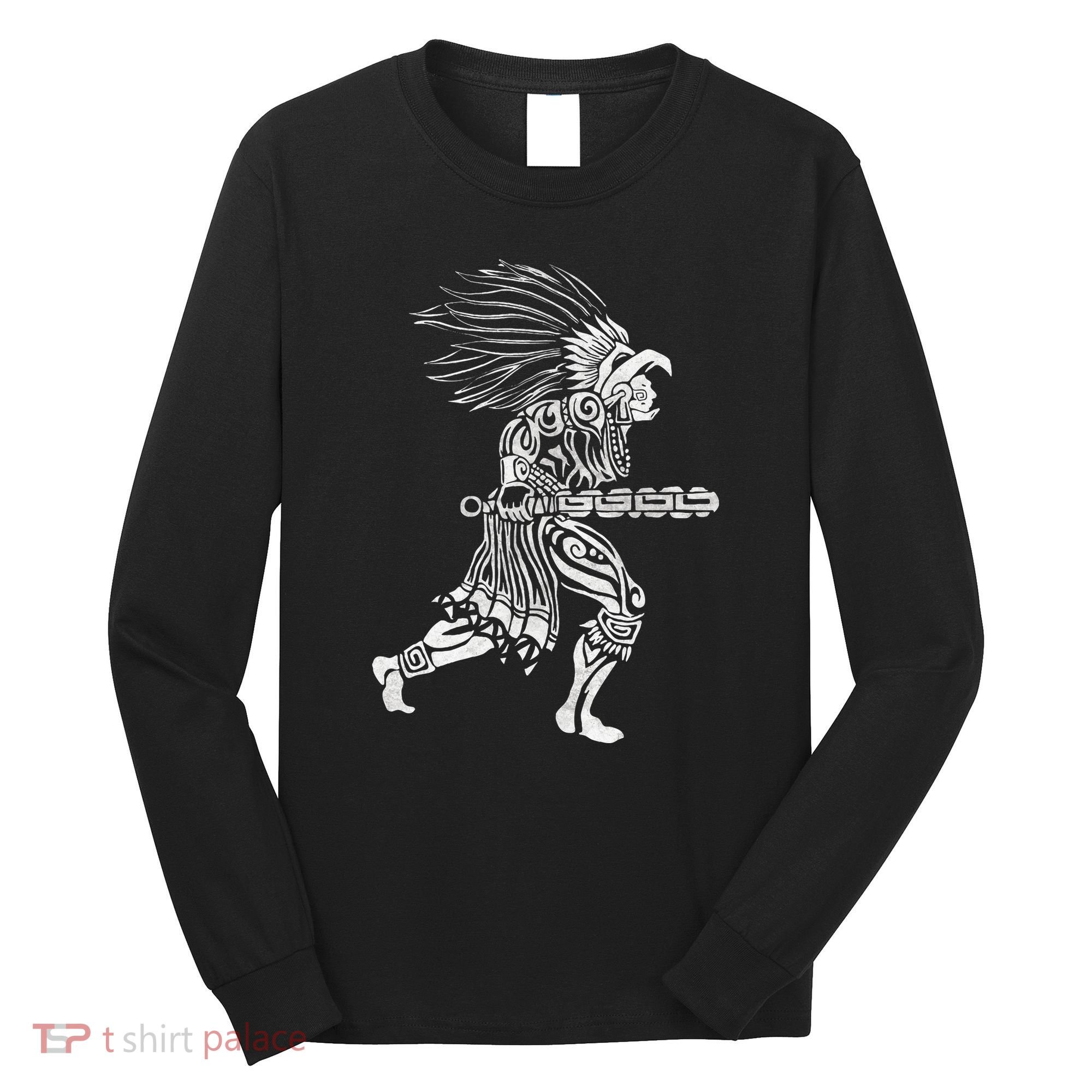 Aztec Jaguar Warrior Mayan Warrior Ancient Aztec Long Sleeve Shirt