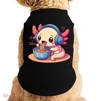 Anime Kawaii Axolotl Eating Ramen Noodles Doggie Tank thumb 0