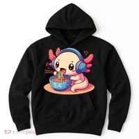 Anime Kawaii Axolotl Eating Ramen Noodles Hoodie thumb 0