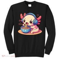Anime Kawaii Axolotl Eating Ramen Noodles Sweatshirt thumb 0