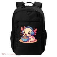 Anime Kawaii Axolotl Eating Ramen Noodles Backpack thumb 0