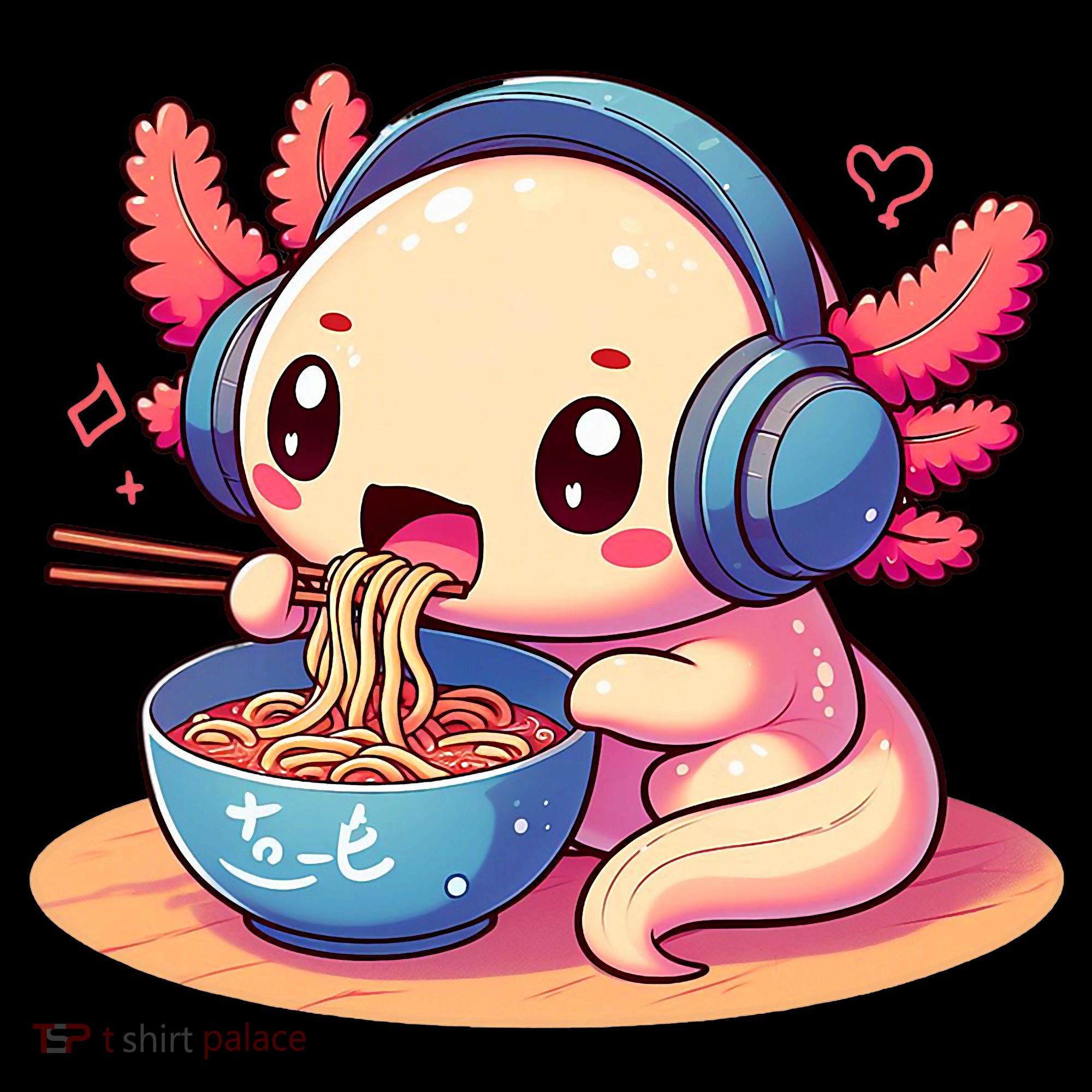 Anime Kawaii Axolotl Eating Ramen Noodles Coffee Mug