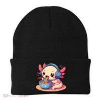 Anime Kawaii Axolotl Eating Ramen Noodles Beanie thumb 0