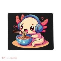 Anime Kawaii Axolotl Eating Ramen Noodles Mousepad thumb 0