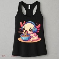 Anime Kawaii Axolotl Eating Ramen Noodles Women's Tank Top thumb 3