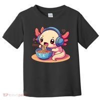 Anime Kawaii Axolotl Eating Ramen Noodles Toddler T-Shirt thumb 0