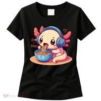 Anime Kawaii Axolotl Eating Ramen Noodles Women's T-Shirt thumb 0