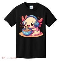 Anime Kawaii Axolotl Eating Ramen Noodles Kids T-Shirt thumb 0