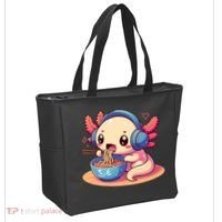 Anime Kawaii Axolotl Eating Ramen Noodles Tote Bag thumb 2