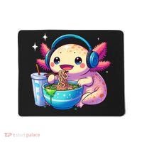 Anime Kawaii Axolotl Eating Ramen Noodles Funny Mousepad thumb 0