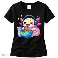 Anime Kawaii Axolotl Eating Ramen Noodles Funny Women's T-Shirt thumb 0