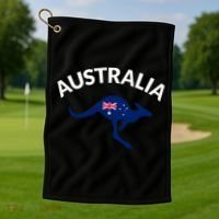 Australian Kangaroo Australia Flag Souvenir Gift Golf Towel thumb 1