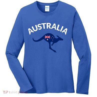 Australian Kangaroo Australia Flag Souvenir Gift Women's Long Sleeve Shirt