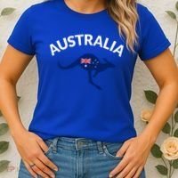 Australian Kangaroo Australia Flag Souvenir Gift Women's T-Shirt thumb 2