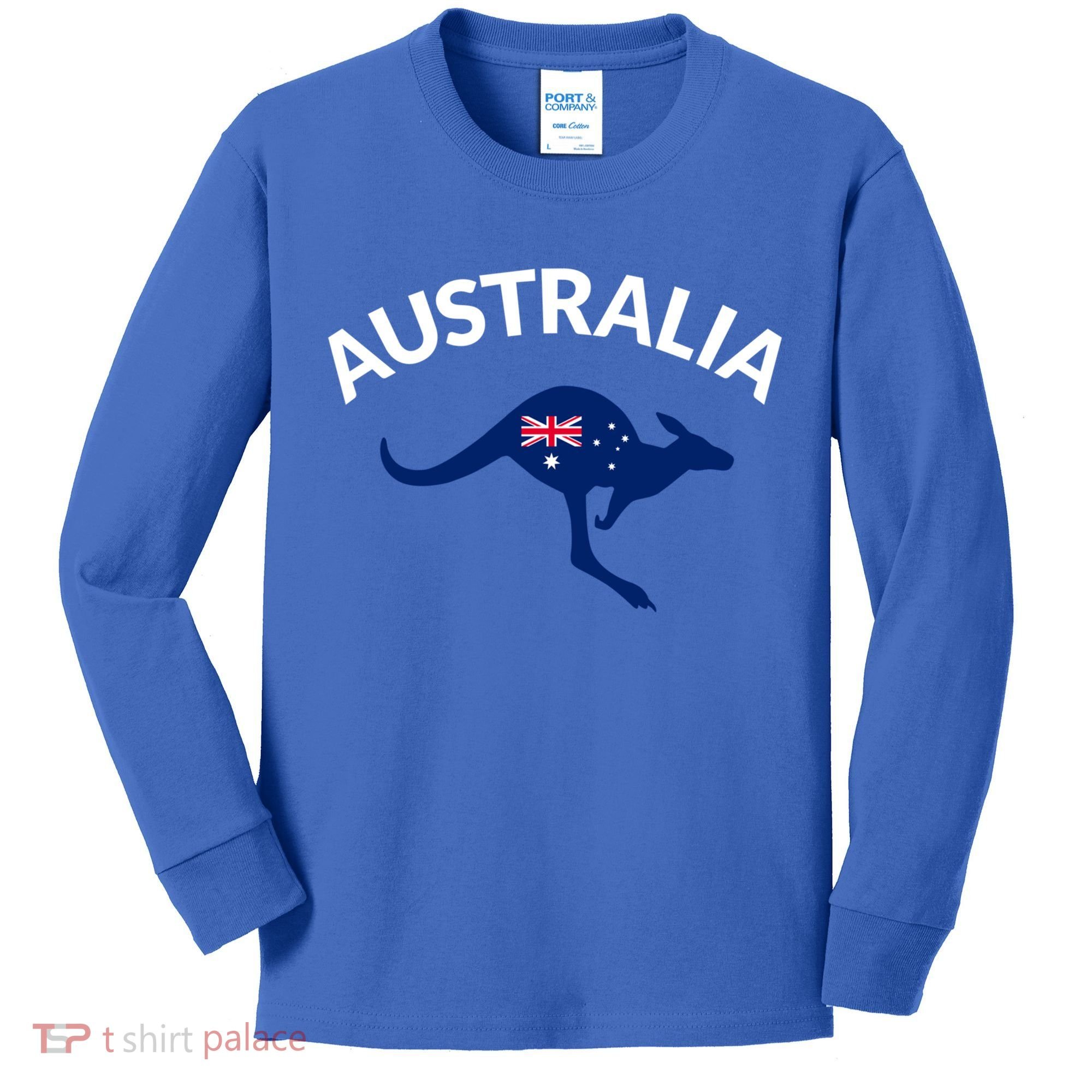 Australian Kangaroo Australia Flag Souvenir Gift Kids Long Sleeve Shirt