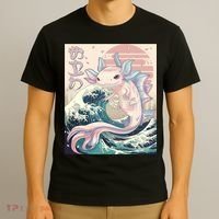 Axolotl Kaiju Anime Japanese Vintage Art T-Shirt thumb 3