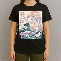 Axolotl Kaiju Anime Japanese Vintage Art T-Shirt thumb 4